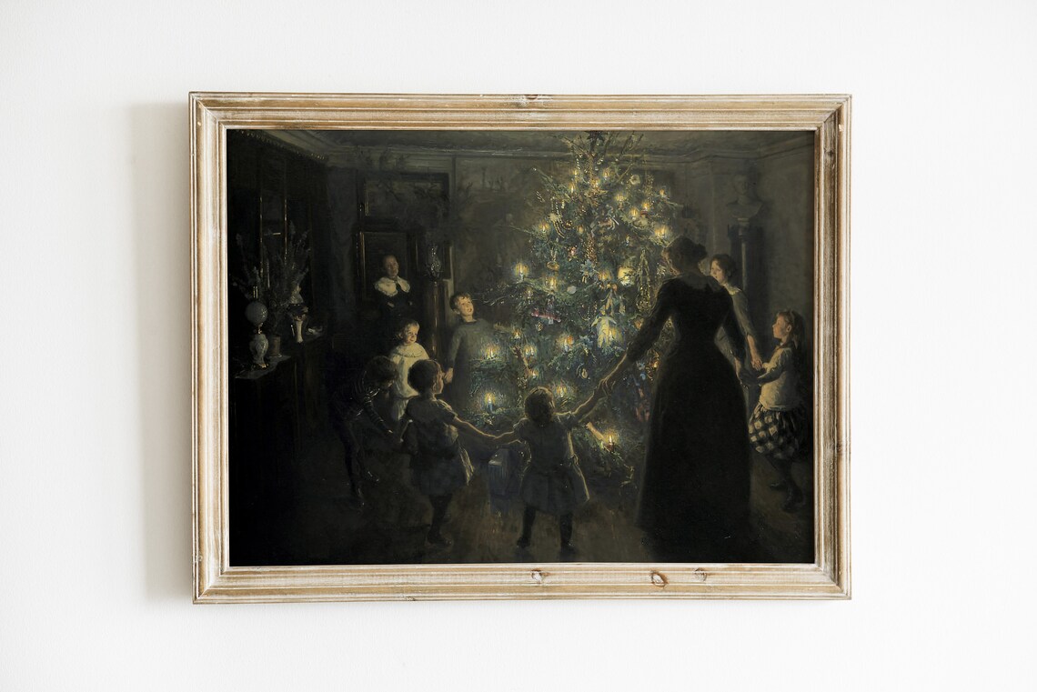 Vintage Christmas Tree Art Print, Winter Holiday Poster - Image 4
