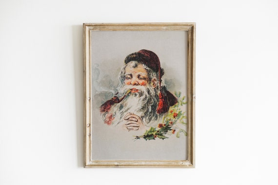 Santa Claus Vintage Christmas Poster Print