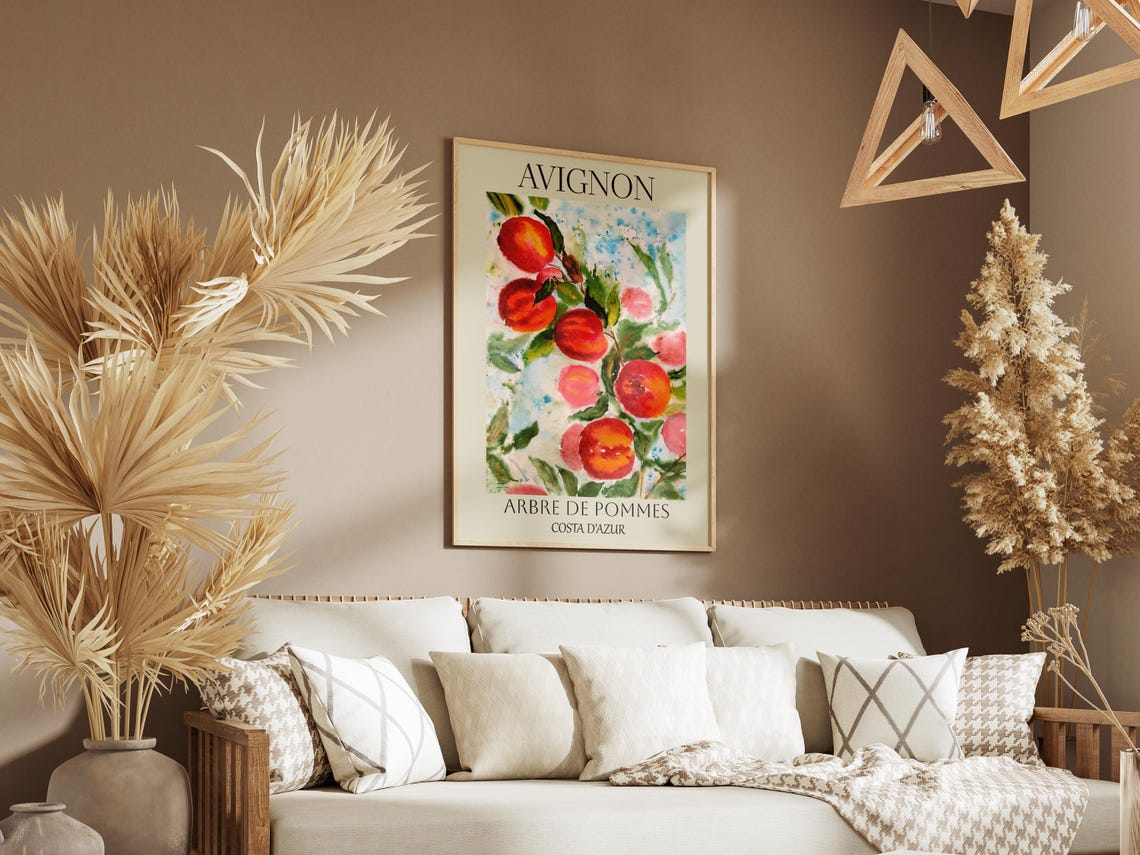 Avignon Apple Tree Orchard Watercolor French Market Style Poster - Image 4