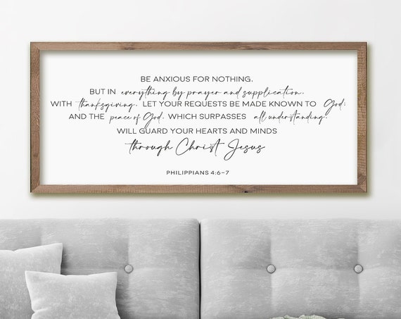 Be Anxious For Nothing Scripture Sign Art Print