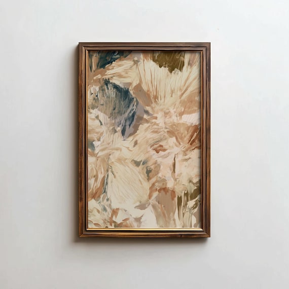 Abstract Wall Art Neutral Tones Poster Serene Contemporary Decor For Modern Home Physical Print