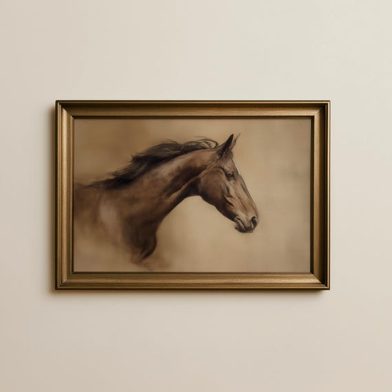 Minimalist Horse Art Print Modern Equine Poster Digital Download