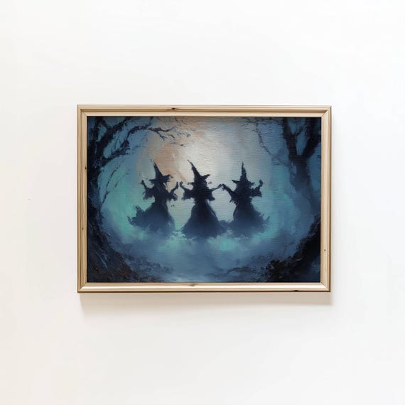 Witch Print Fall Art Halloween Autumn Wall Digital Download