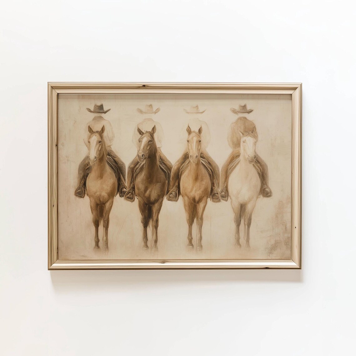 Cowboy Horse Western Style Minimalist Art Print