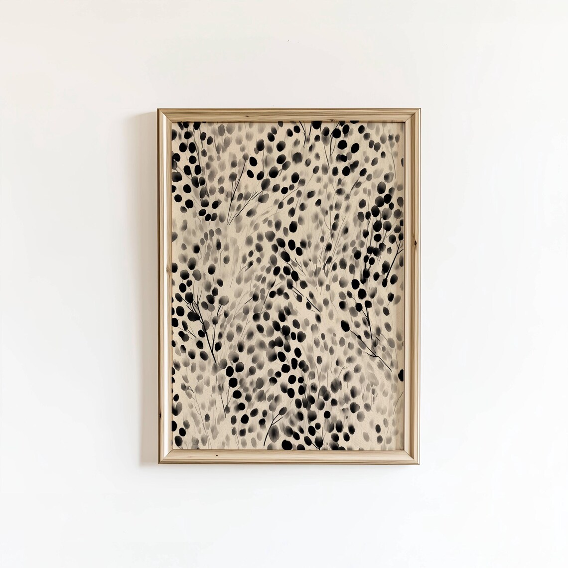 Black And Beige Polka Dot Print, Poster