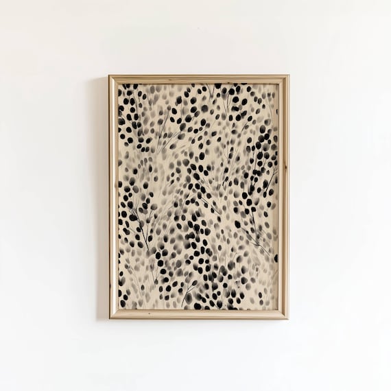 Black And Beige Polka Dot Print, Poster