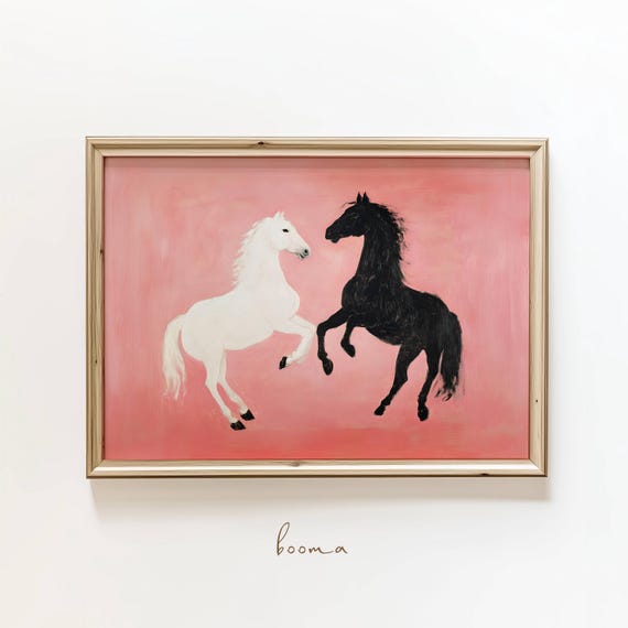 Minimalist Horse Art Print Modern Equine Poster Digital Download