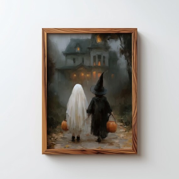 Cute Halloween Print - Cottagecore Autumn Art