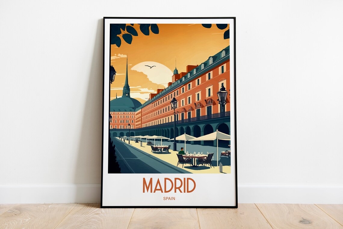 Madrid Spain Travel Poster, Europe Art Print