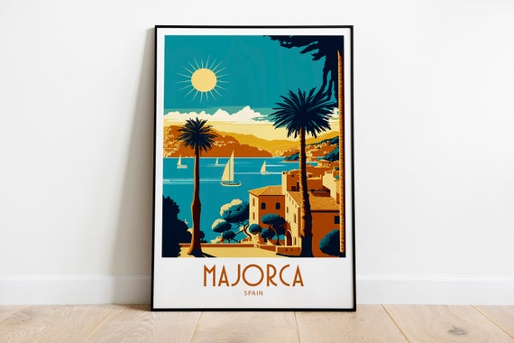 Majorca Spain Travel Poster, Home Wall Decor
