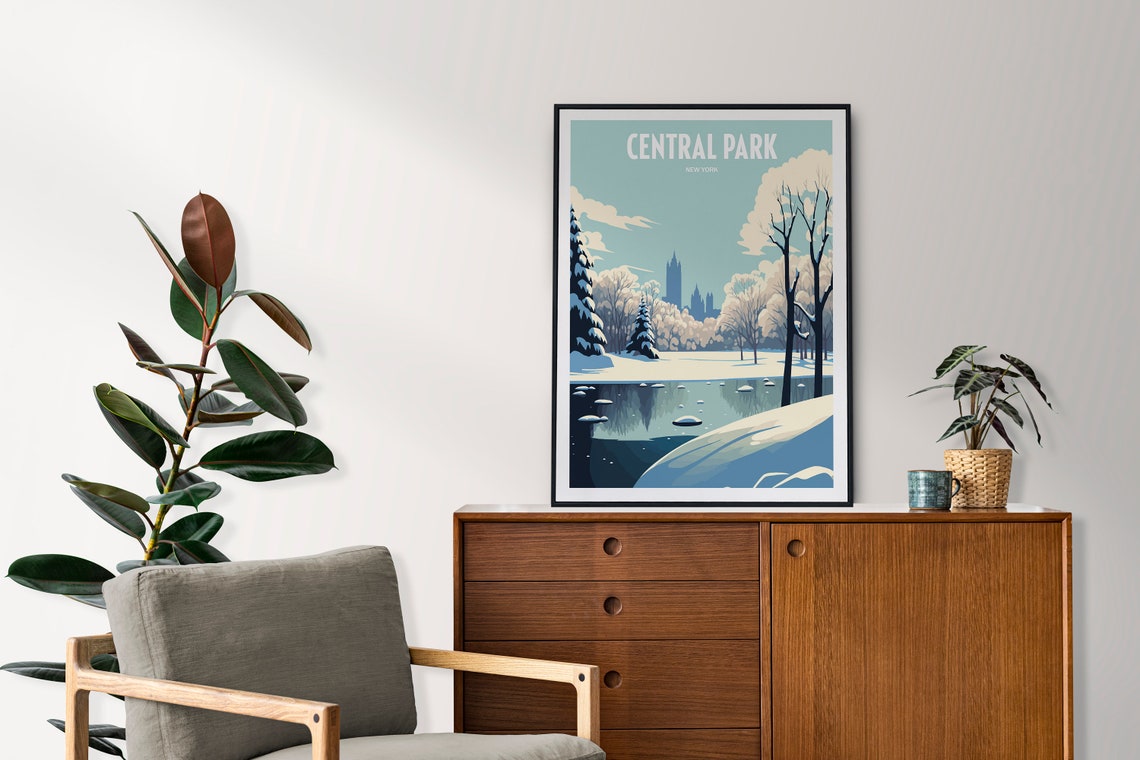 Winter Central Park New York Travel Print Boston Travel Art Central Park Travel Print New York Park New York Travel Poster - Image 2