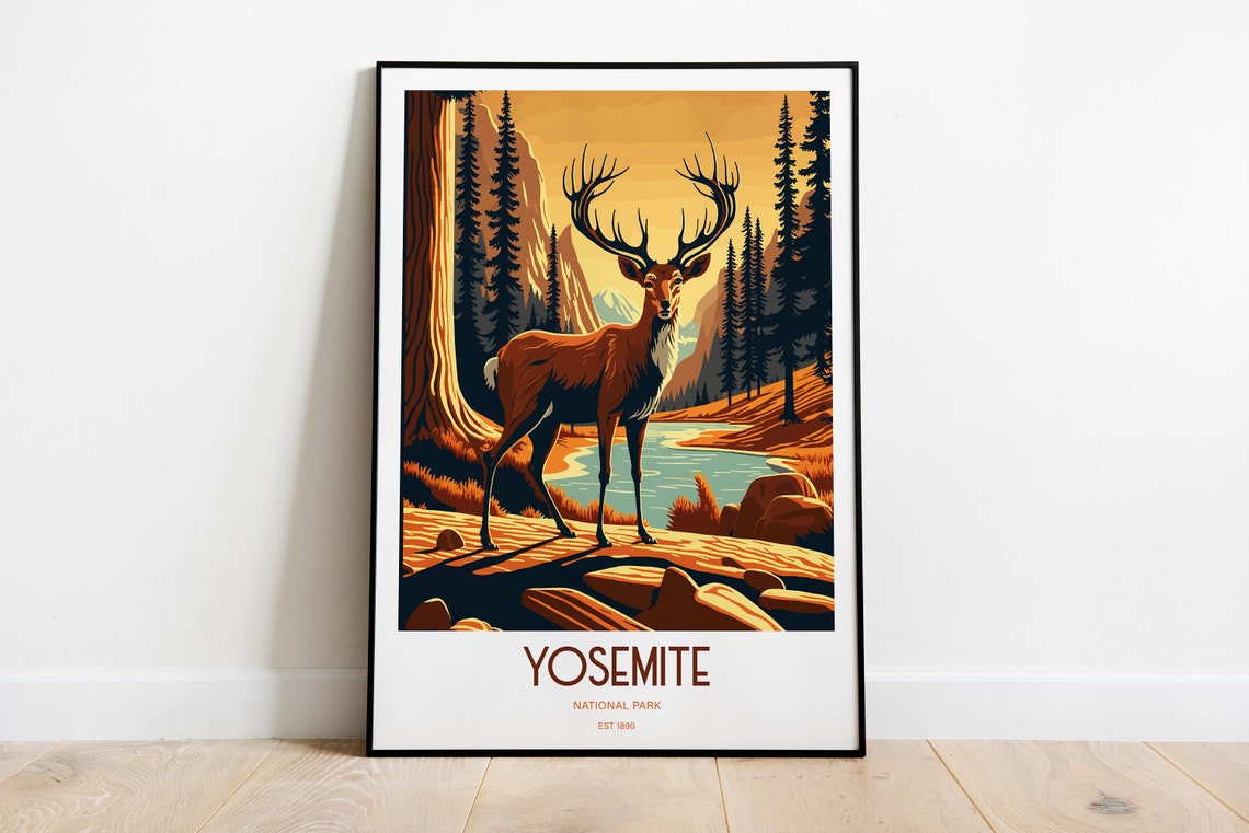 Yosemite National Park Travel Print National Park Travel Art Yosemite Travel Print Usa National Park Yosemite Travel Poster