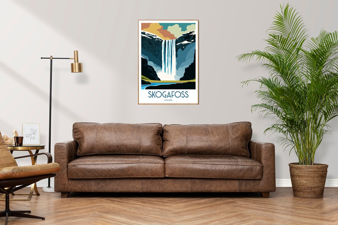 Skogafoss Iceland Travel Print Gift For Iceland Travel Poster - Image 2
