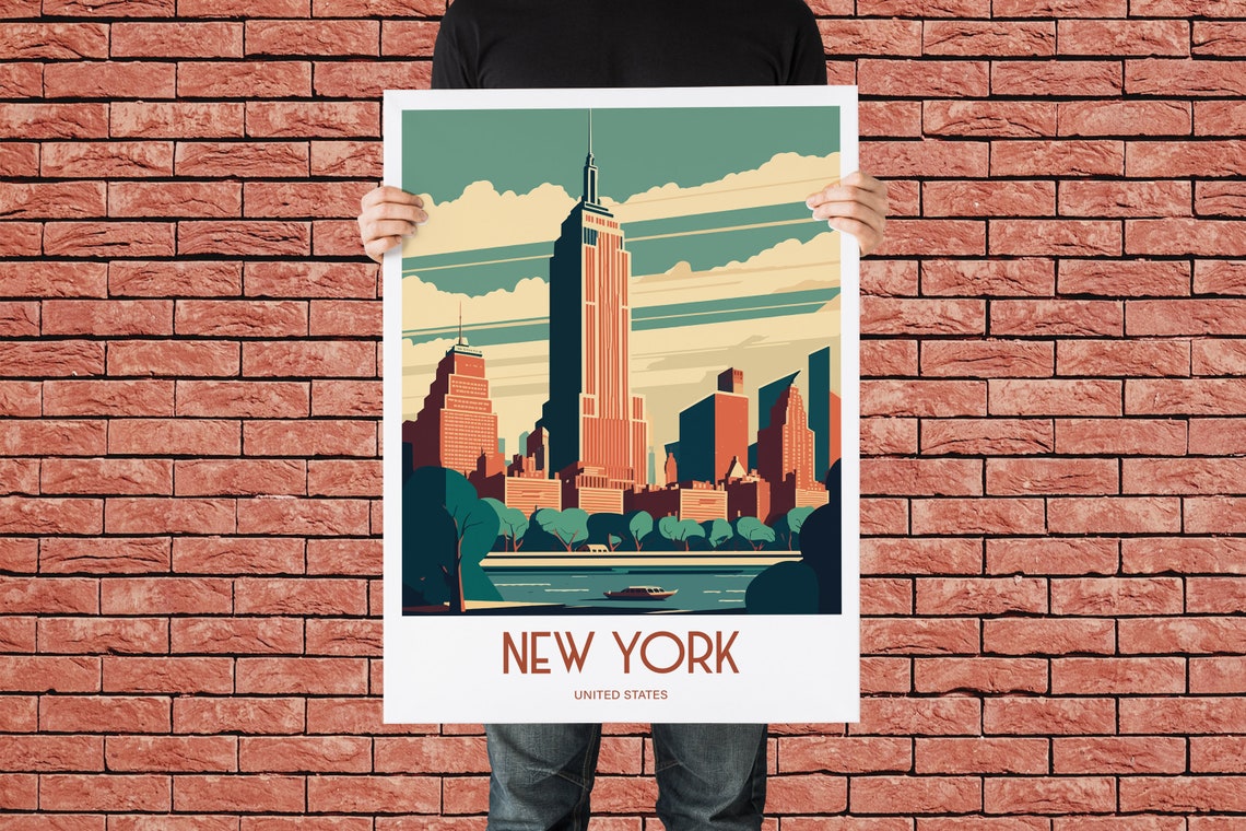 New York Poster New York Travel New York Skyline Nyc Print Nyc Poster New York Gift New York Travel Art New York City Print - Image 3