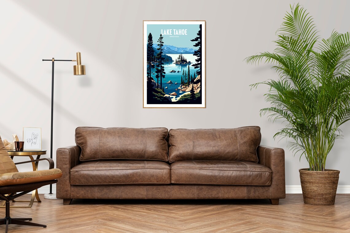 Lake Tahoe Travel Poster, Lake House Decor - Image 4