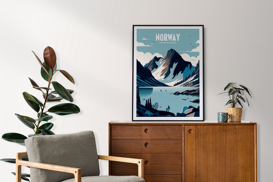 Norway Travel Print Norway Poster Norway Print Norway Norway Wall Art Norway Travel Poster Norway Art Print Norway Travel Art - Image 3
