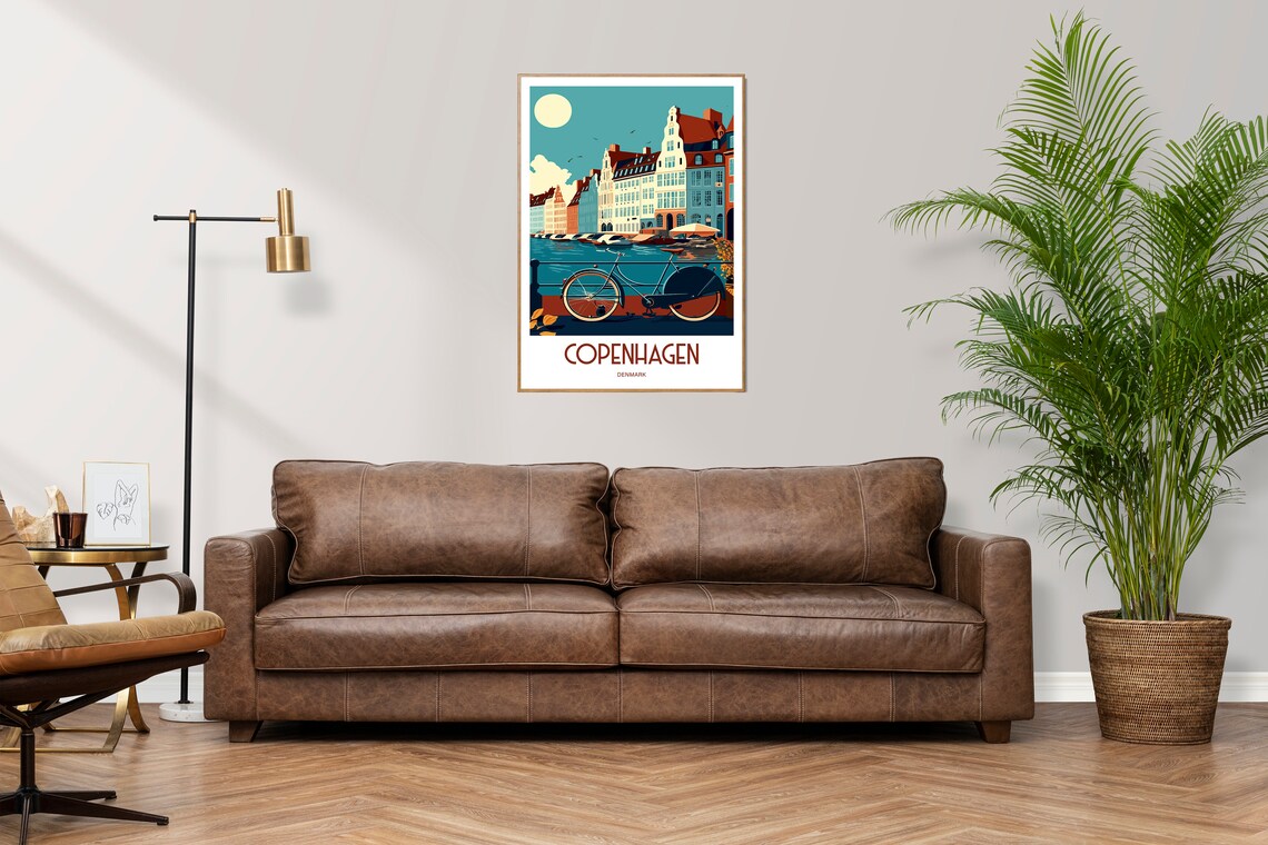 Copenhagen Denmark Travel Poster, Housewarming Gift - Image 2