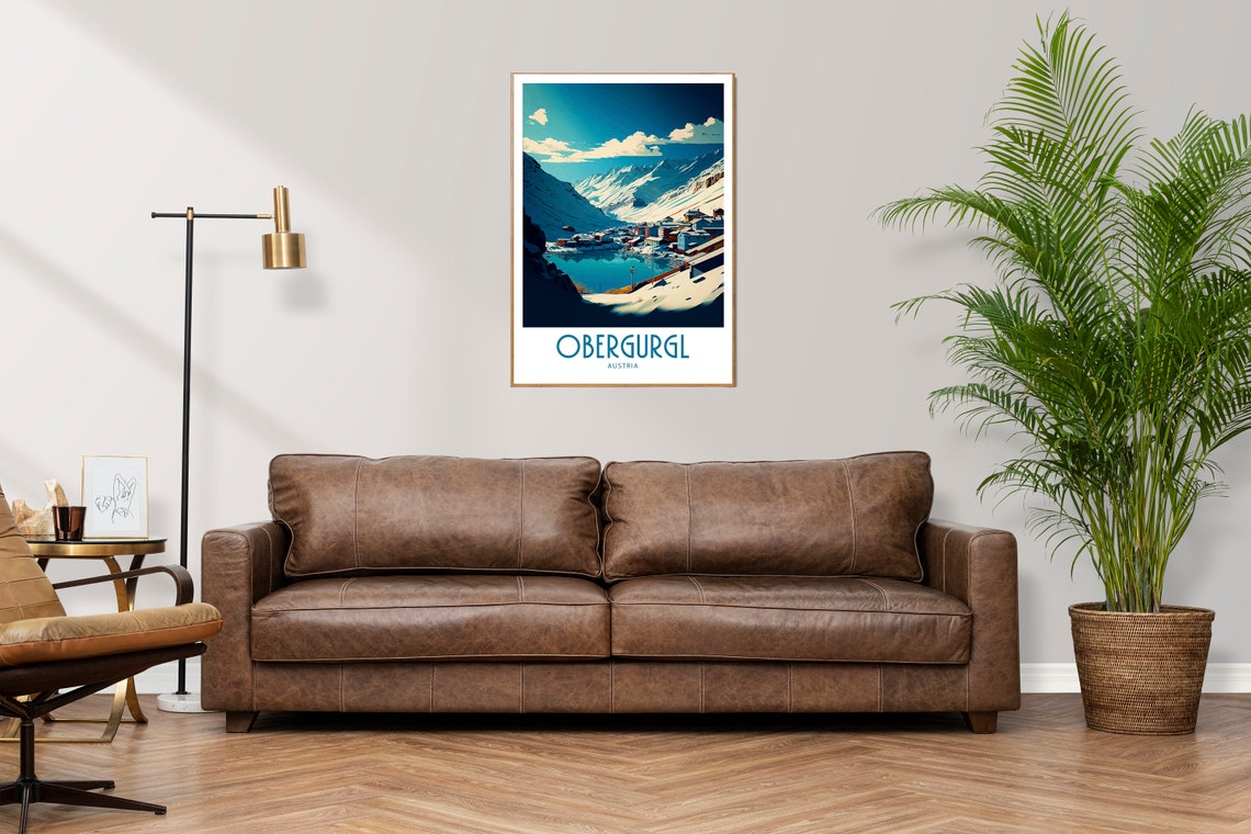 Obergurgl Austria Snowy Alpine Village Lake View Travel Poster - Image 3