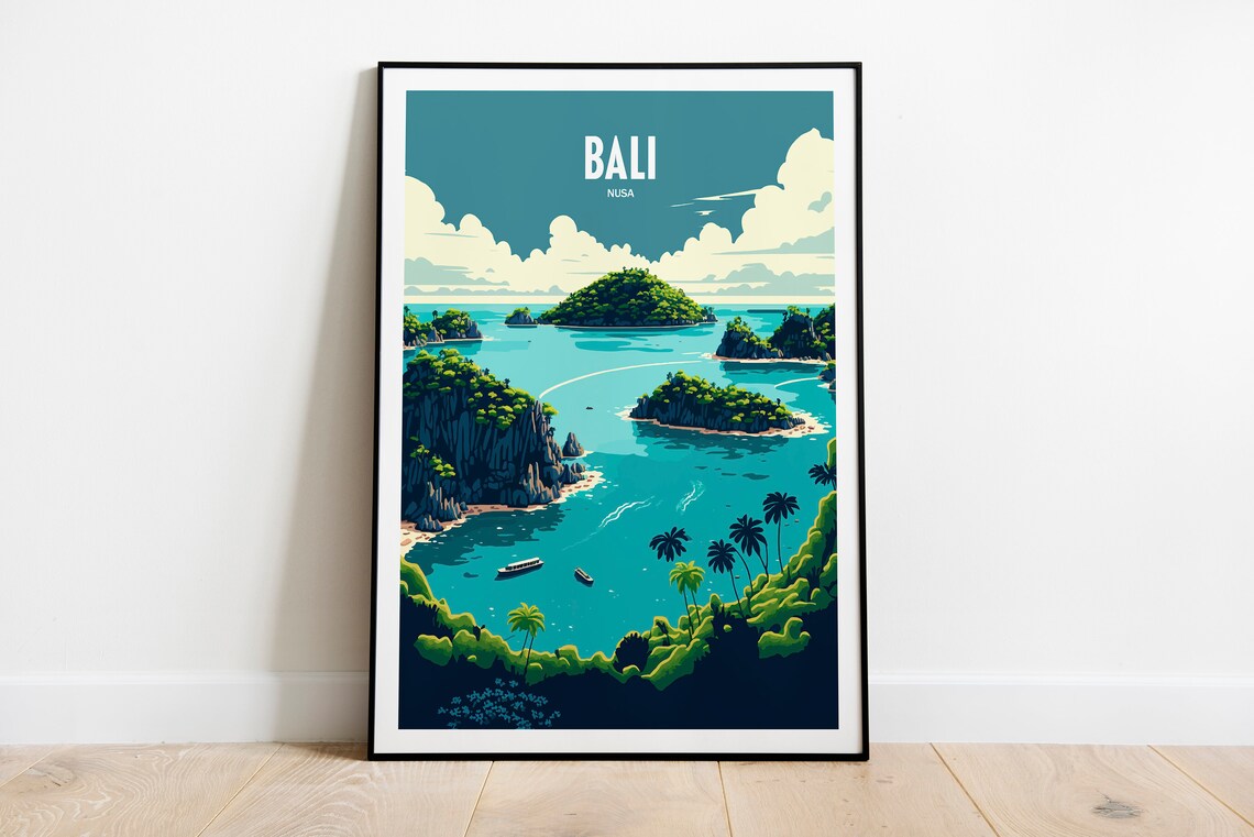 Bali Travel Poster, Indonesia Destination Art Print