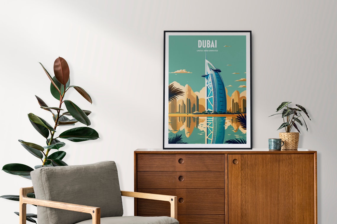 Dubai Burj Al Arab Sail Hotel Reflection Luxury Travel Poster - Image 2