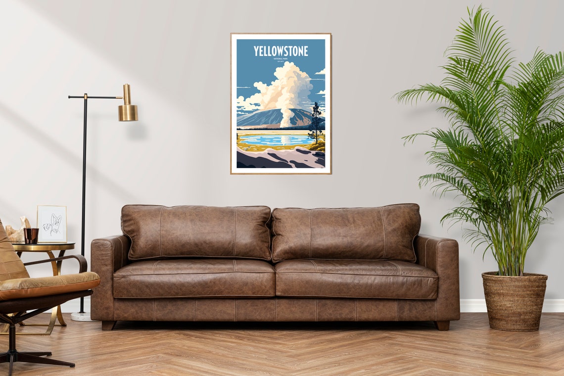 Yellowstone National Park Travel Print National Park Travel Art Yellowstone Travel Print Usa National Park Yellowstone Travel Poster - Image 2