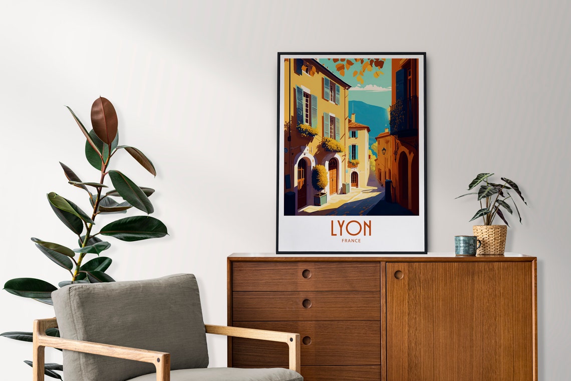 Lyon Travel Print Wall Art Lyon France Poster Wall Hanging Home Decoration Lyon France Gift Art Lovers Print Lyon France Scenic Wall Art - Image 4