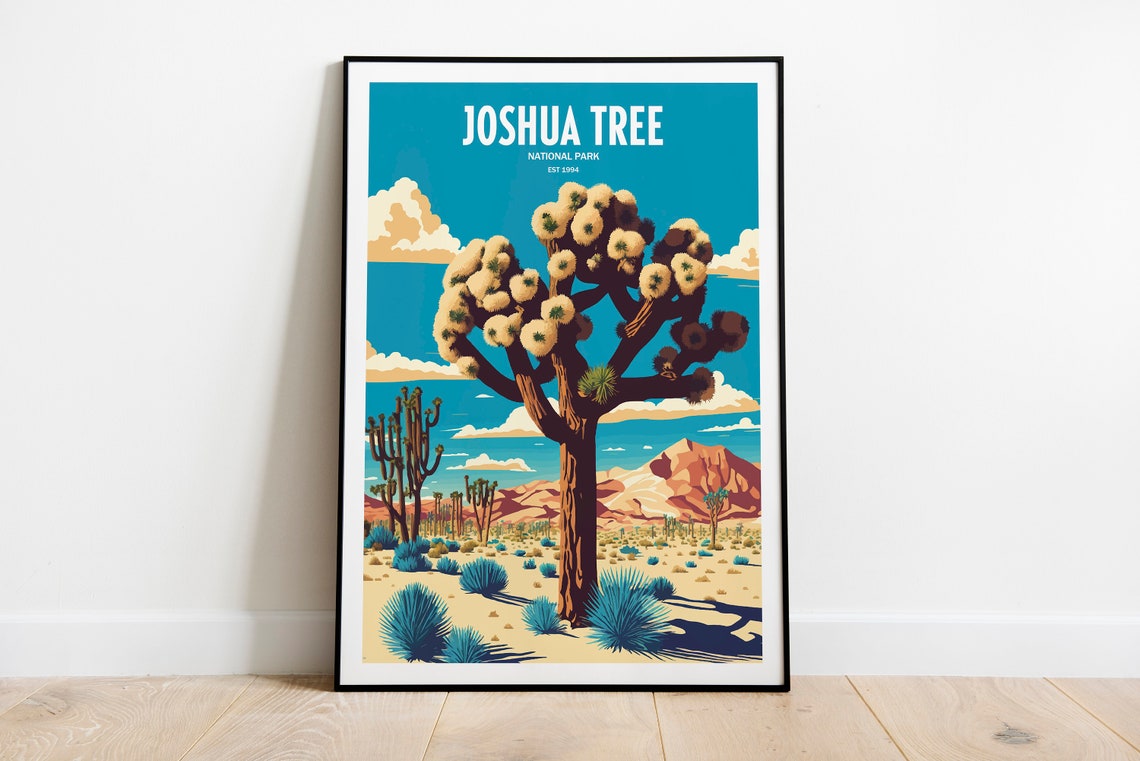 Joshua Tree National Park Vintage Poster Desert Yucca Tree Art