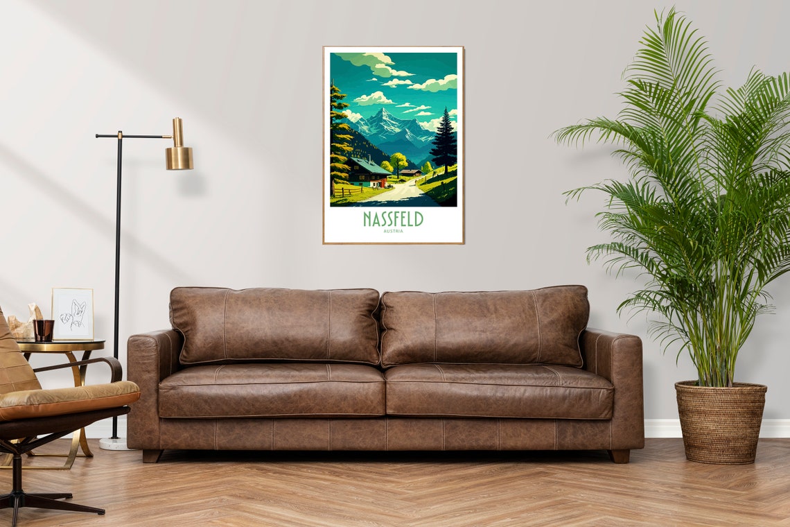 Nassfeld Austria Alpine Chalet Mountain Road Vintage Travel Poster - Image 3