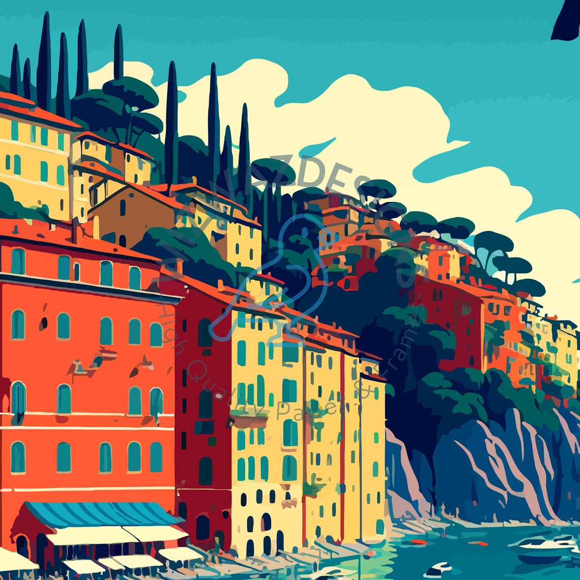 Portofino Portofino Poster Portofino Print Italian Riviera Italy Poster Portofino Italy Portofino Art Portofino Wall Art - Image 2