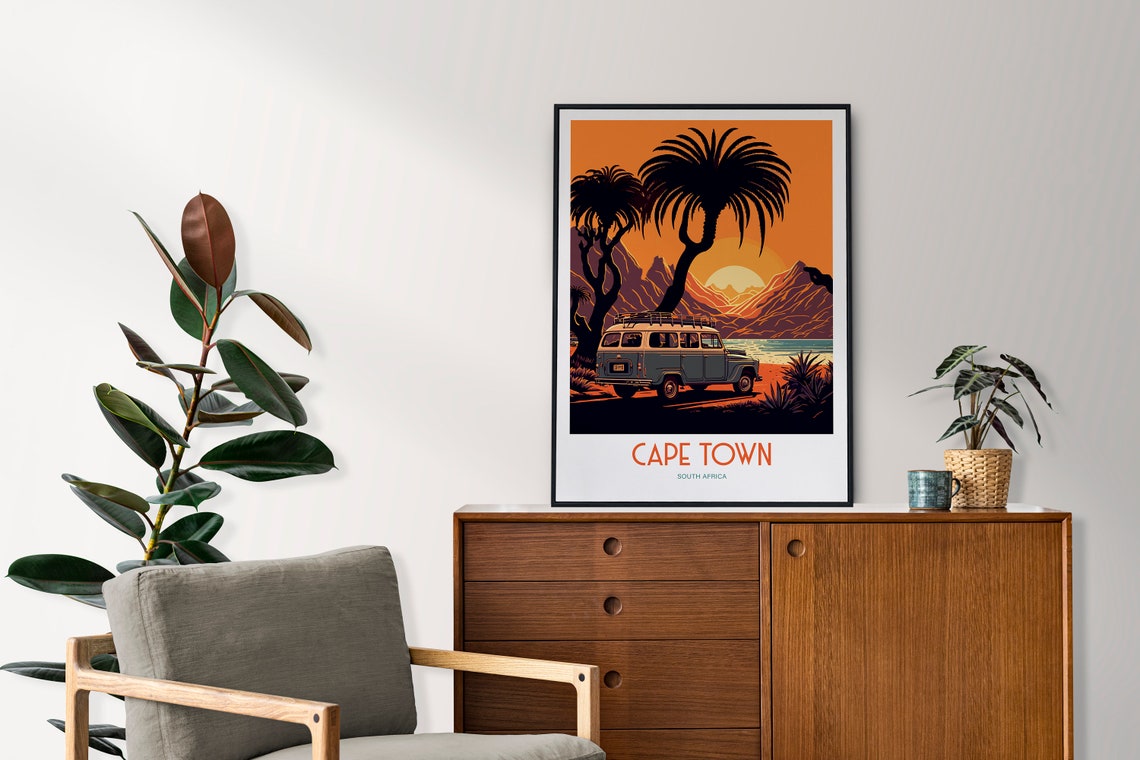 Cape Town South Africa Travel Print Cape Town Sunset Travel Art Cape Town Coast Travel Print South Africa Coastal Travel Poster - Image 3