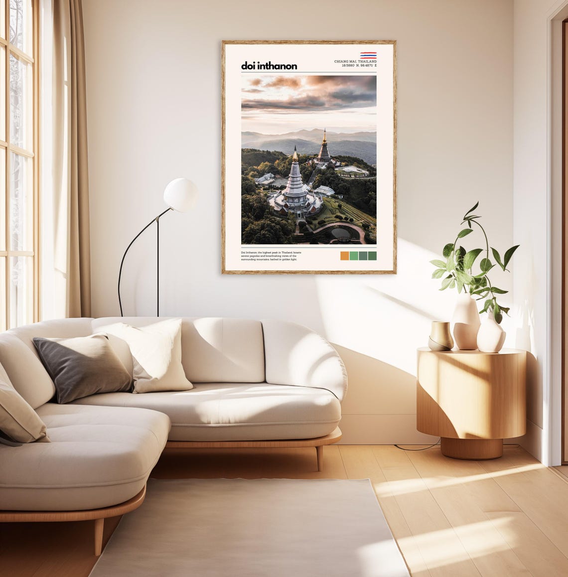 Doi Inthanon Chiang Mai Thailand Twin Pagodas Mountain Poster - Image 3
