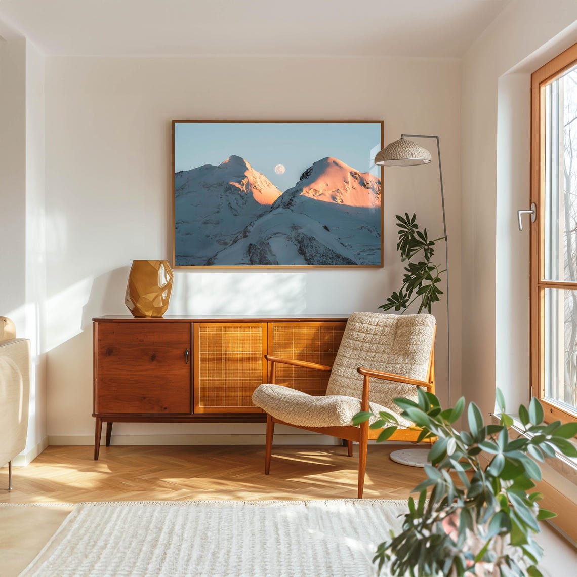 Castor And Pollux Twin Snow Peaks With Moonrise Monte Rosa Alps Poster - Image 5