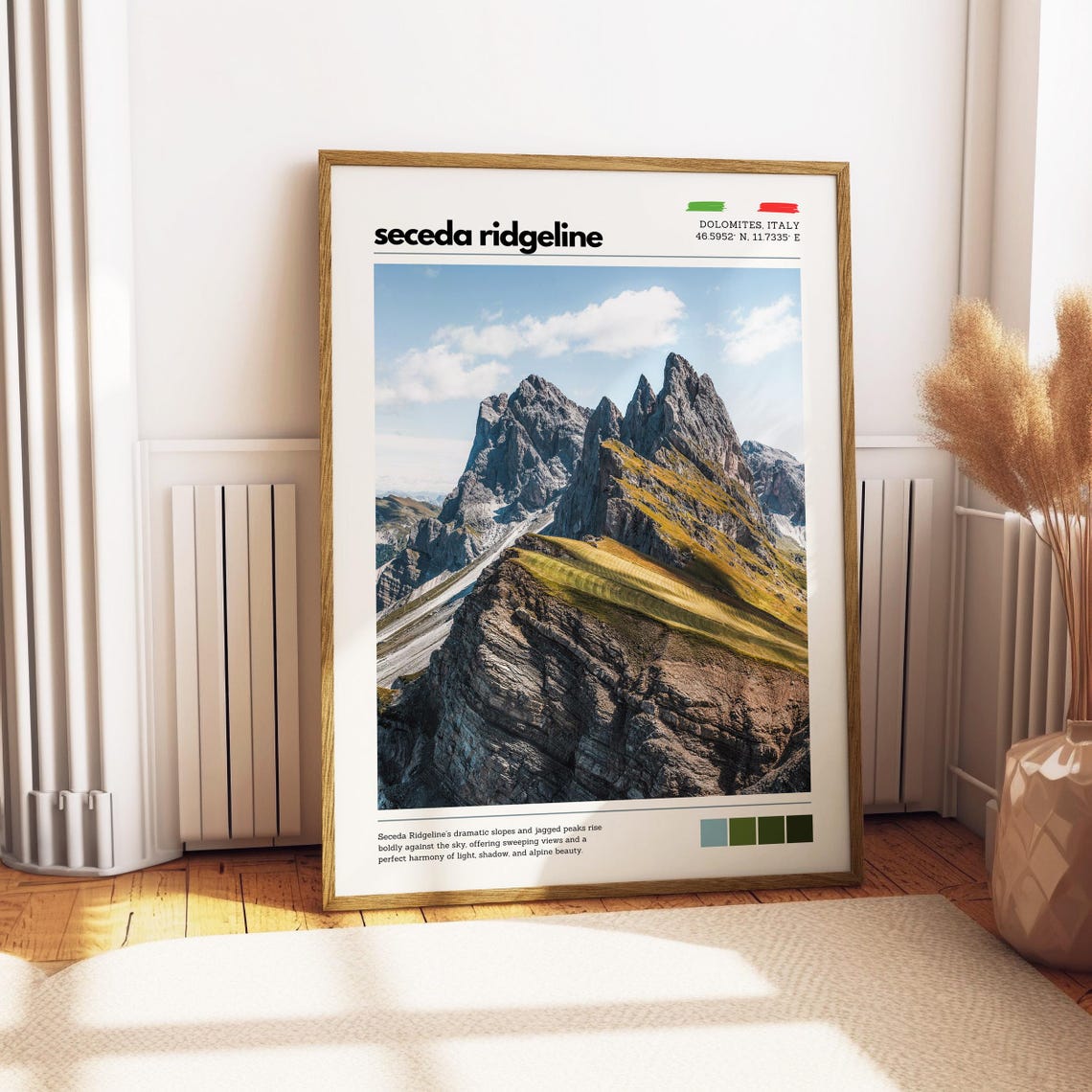 Seceda Ridgeline Dolomites Italy Jagged Alpine Peaks Travel Poster - Image 3