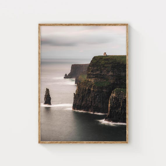 Cliffs Of Moher Ireland Travel Poster, Coastal Landscape