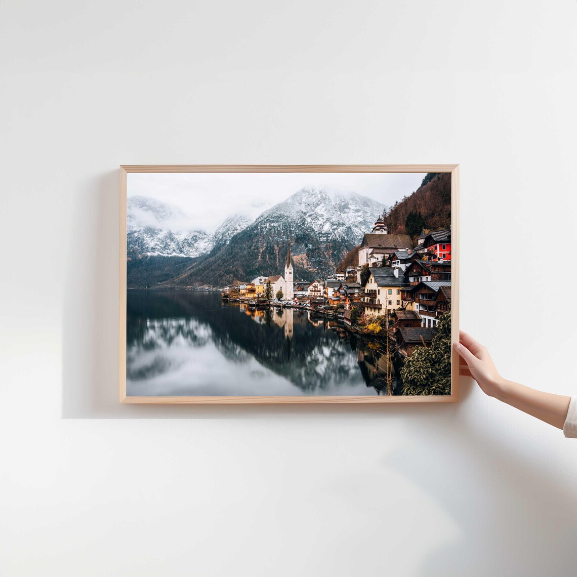 Hallstatt Austria Winter Village Travel Poster - Image 2
