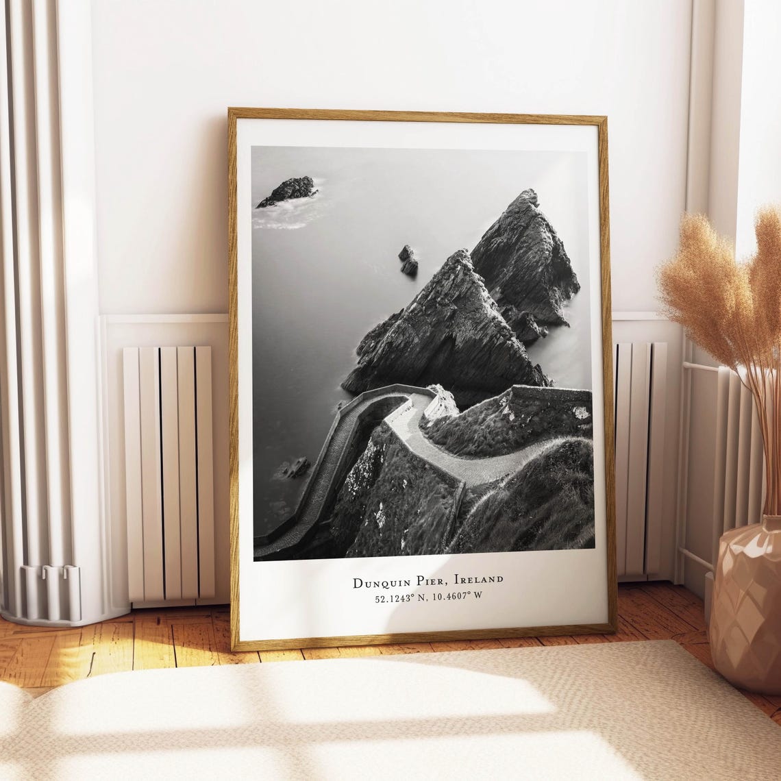 Dunquin Pier Kerry Ireland Black White Coastal Cliffs Poster - Image 5