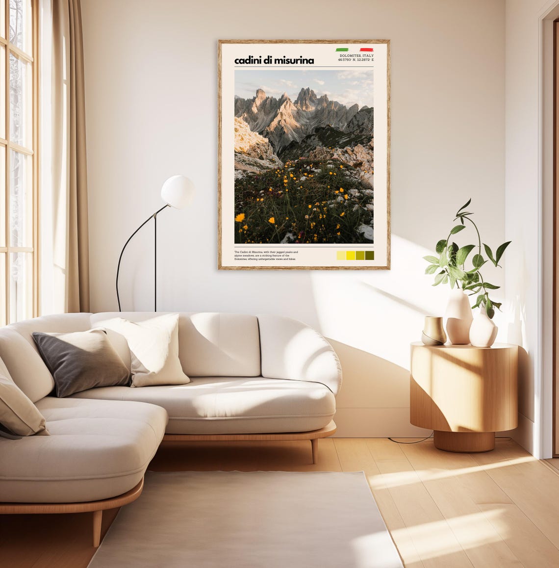 Cadini di Misurina Dolomites Jagged Peaks Wildflower Meadow Poster - Image 2