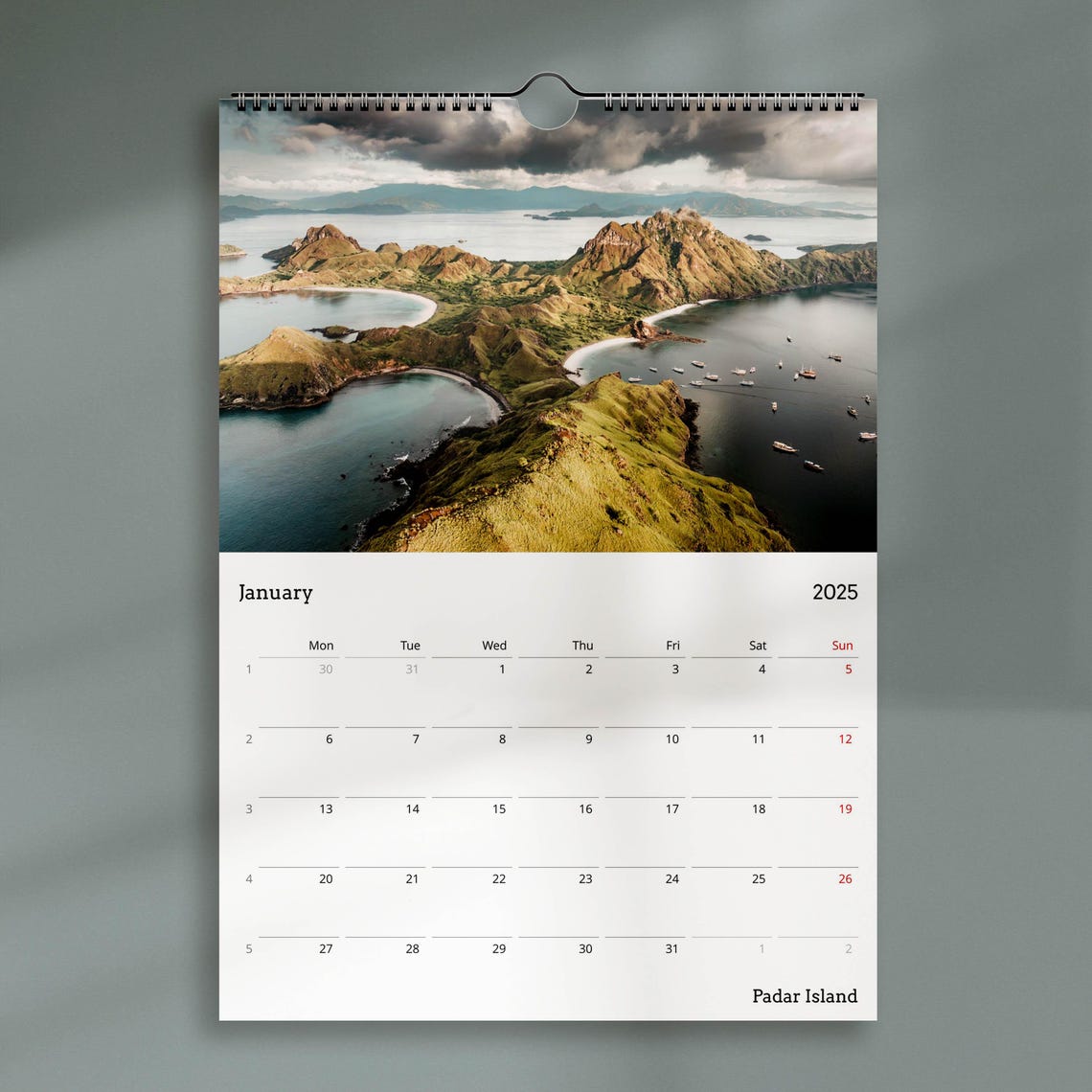 2025 Indonesia Calendar Landscape Photography A3 Wall Planner A4 Calendar Mountain Art Bali Java Flores Calendar Coastal Decor - Image 3