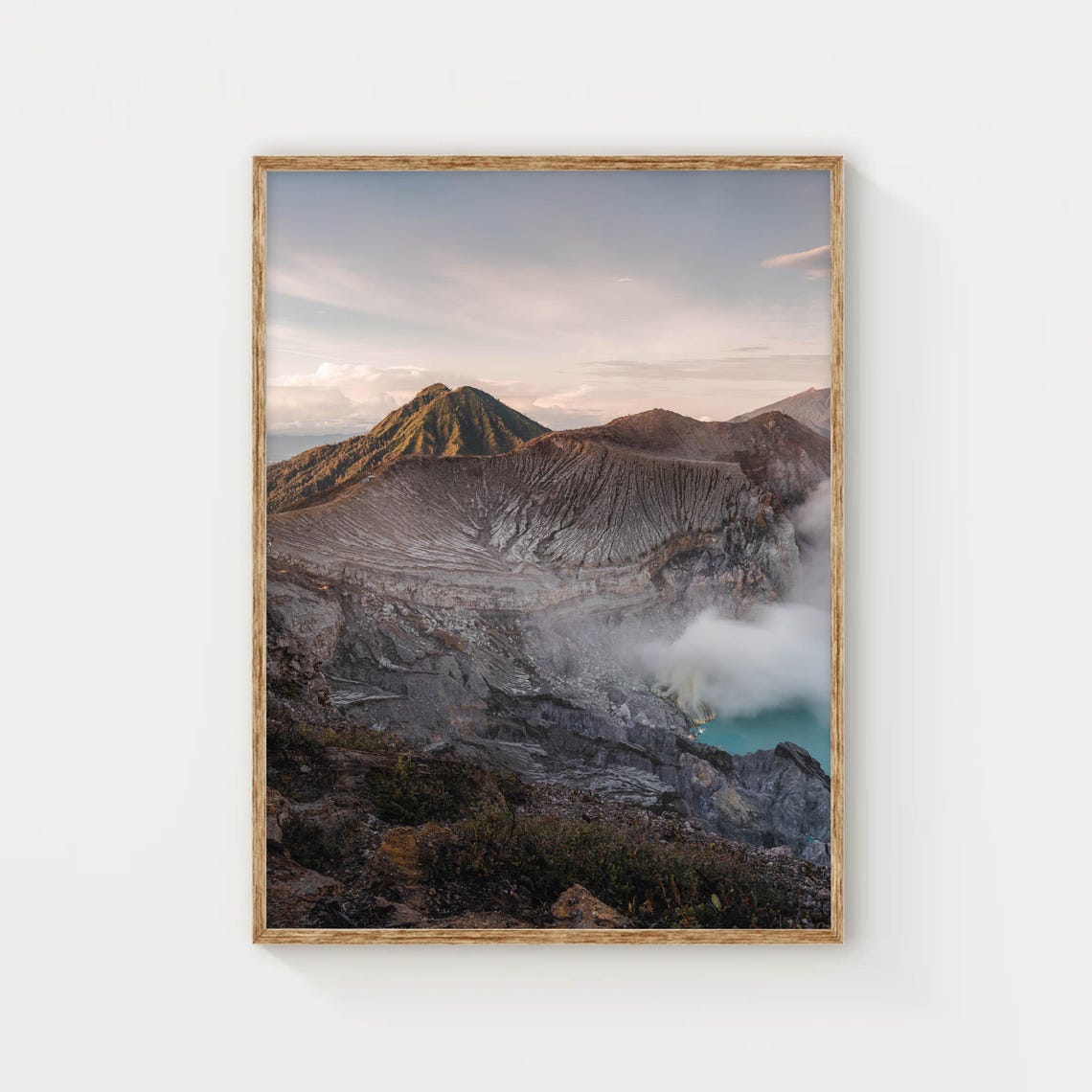 Ijen Volcano Sunrise Crater Lake East Java Indonesia View Poster