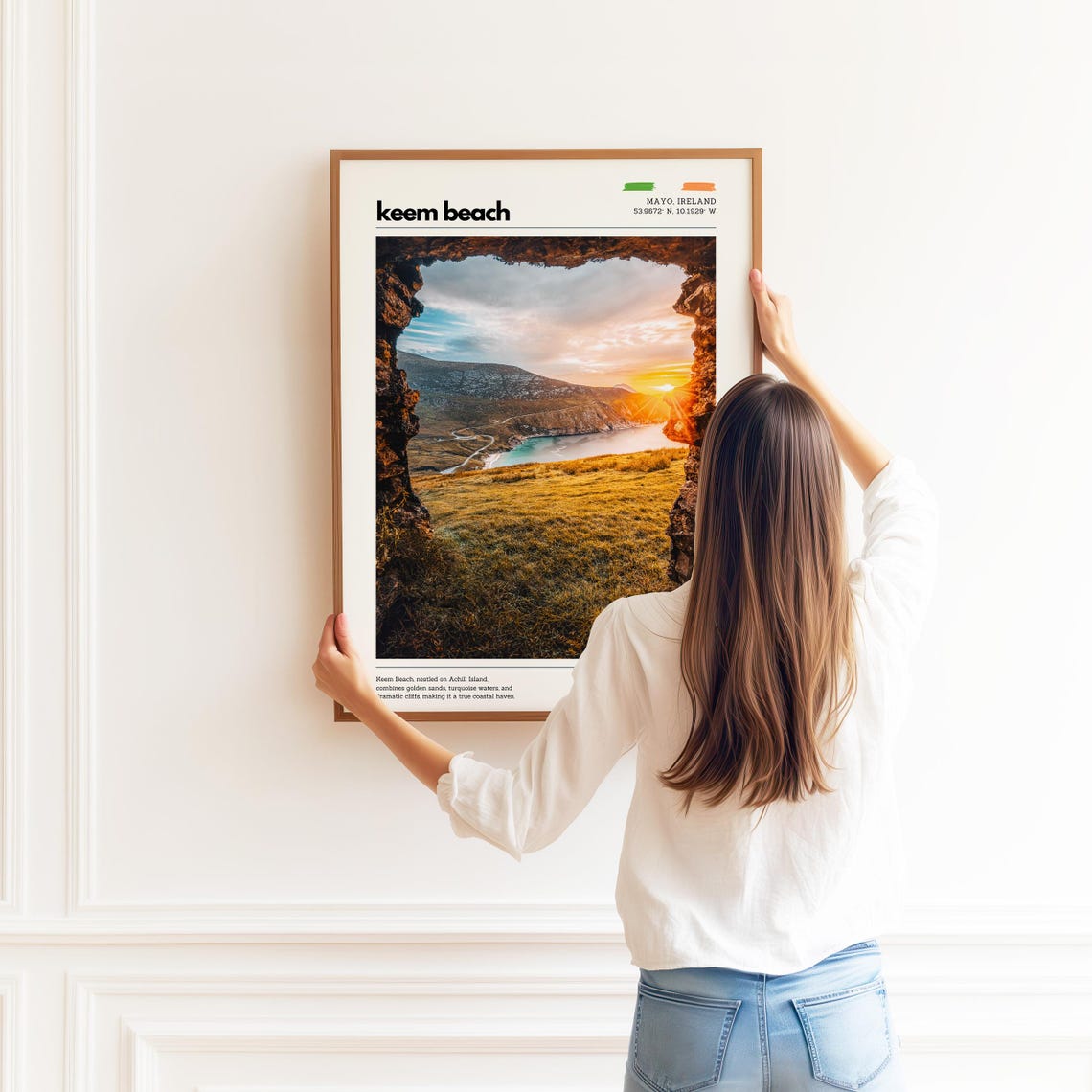 Keem Beach Mayo Ireland Sunset Cliffside Coastal Travel Poster - Image 2