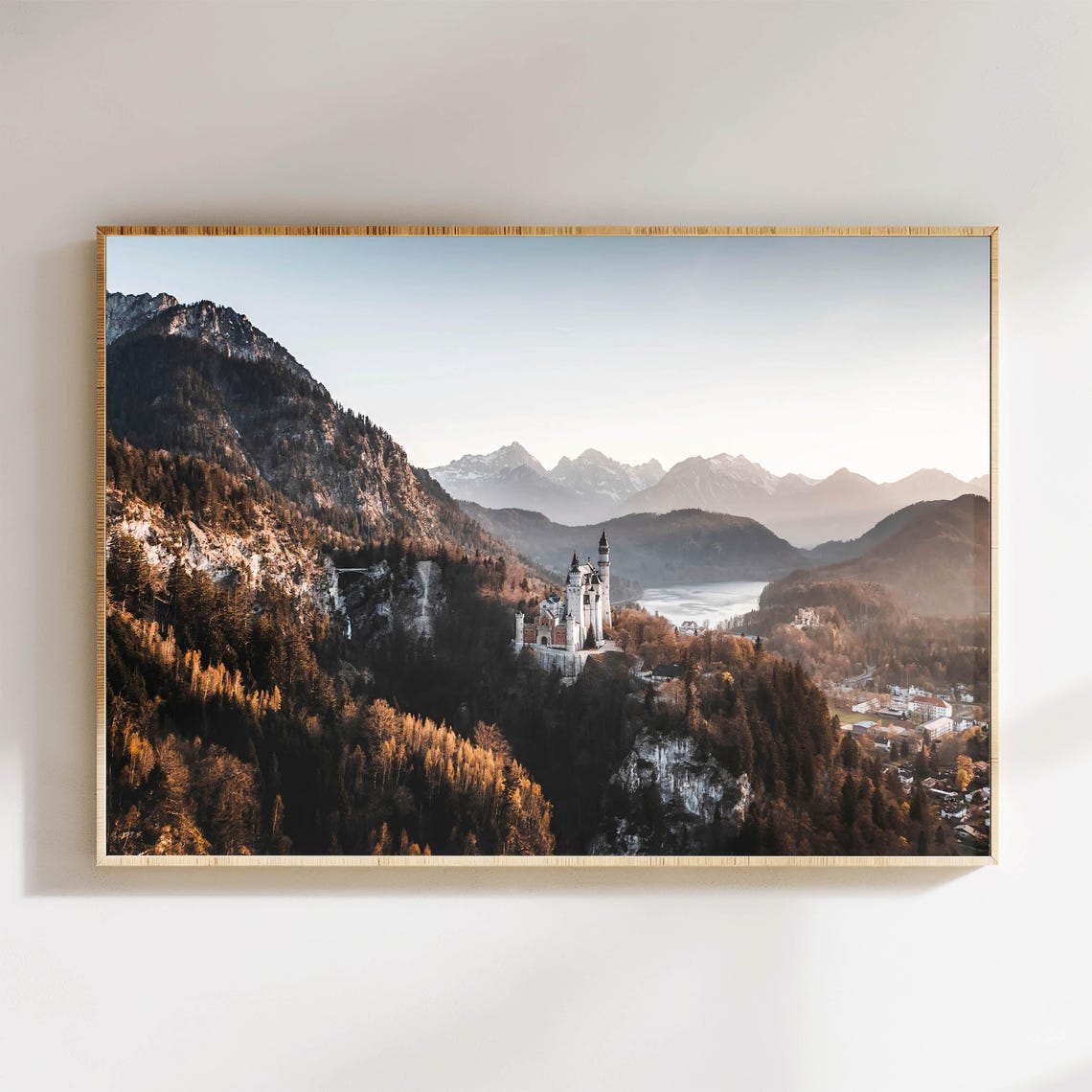 Neuschwanstein Castle Bavarian Alps Autumn Valley Landscape Poster