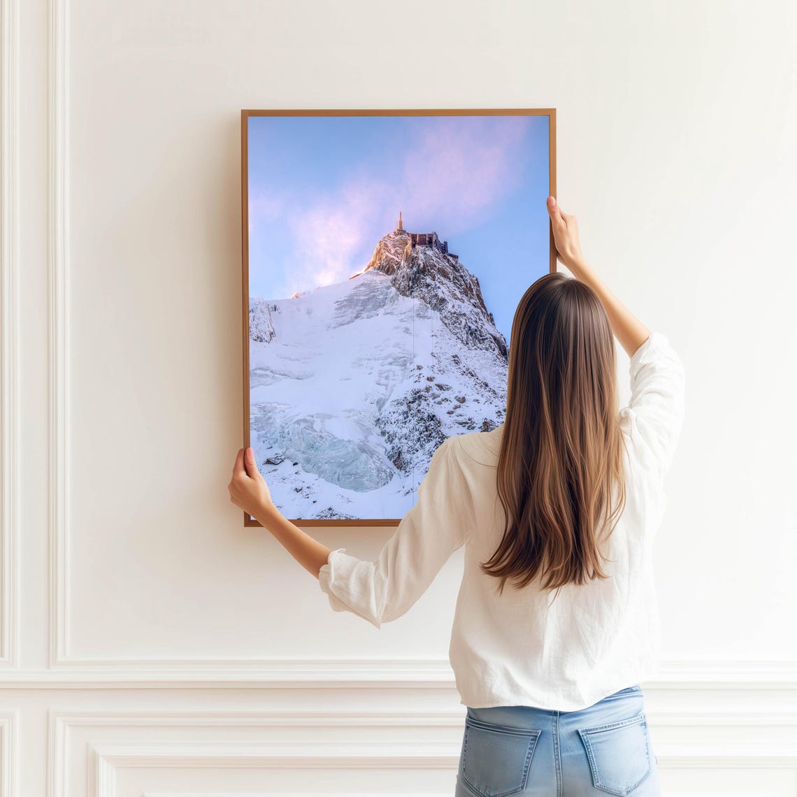 Aiguille du Midi Summit Terrace Dusk Snowy Alpine Peak Poster - Image 3