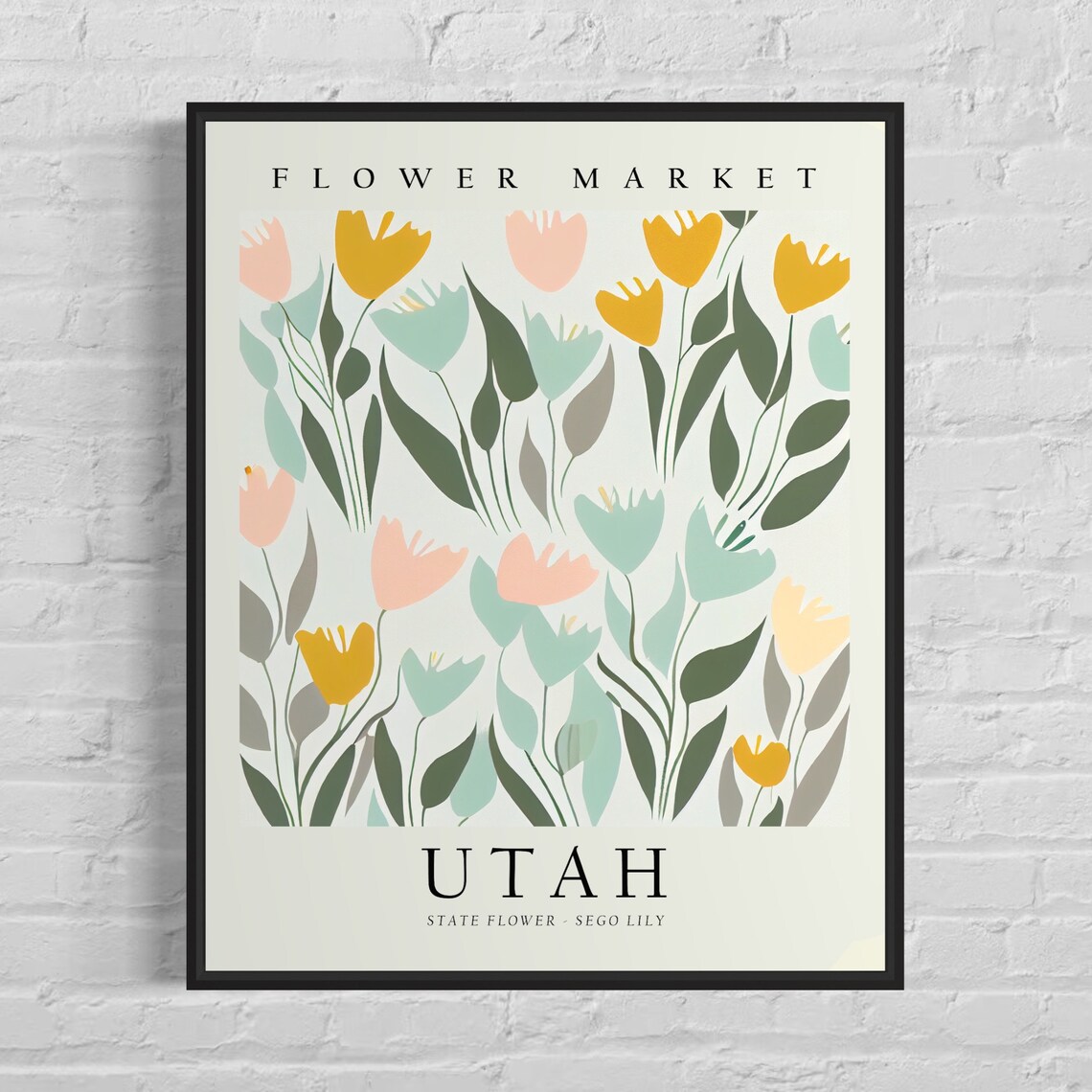 Utah State Flower Sego Lily, 1960s Botanical Art Print
