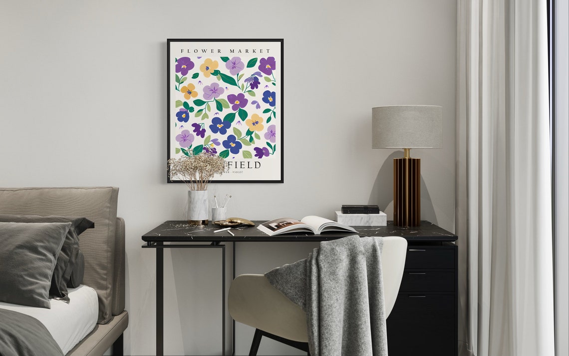 Plainfield Violet State Flower Market Botanical Bloom Poster - Image 2