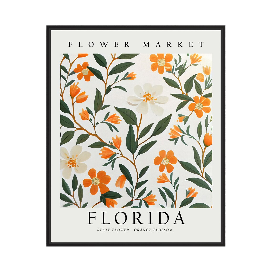 Florida State Flower Orange Blossom Botanical Art Print