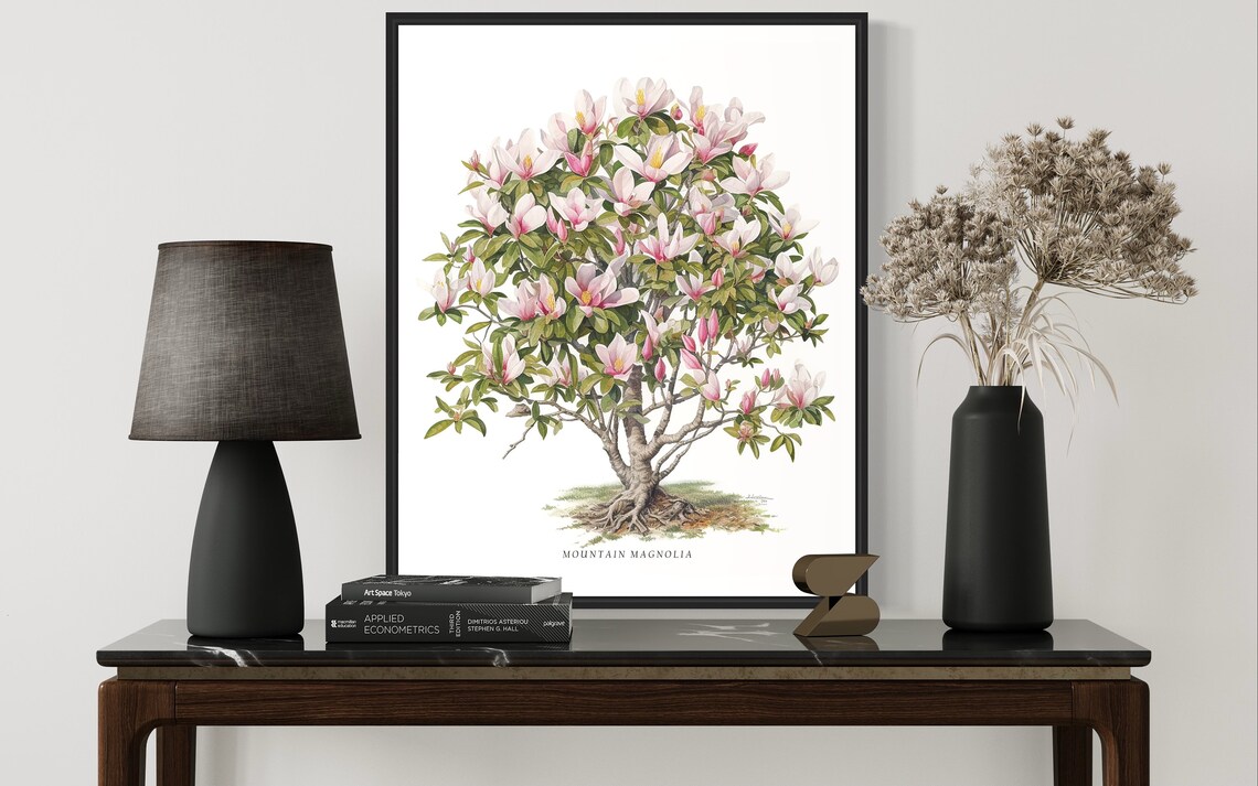 Mountain Magnolia Tree Art Print, Botanical Wall Art - Image 3