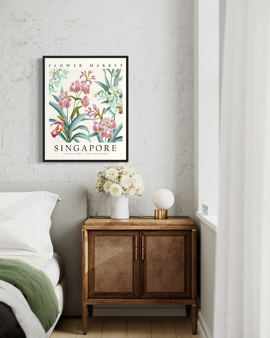 Singapore National Flower, Vanda Miss Joaquim Art Print - Image 3