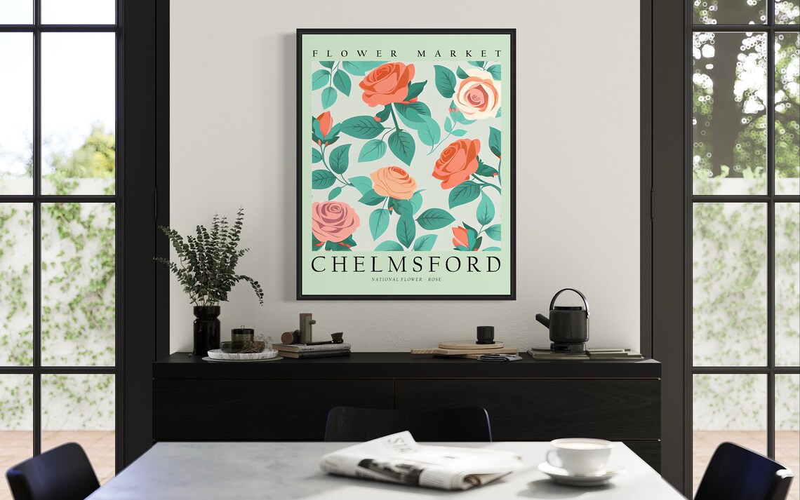 Chelmsford England Flower Market Art Print - Image 2