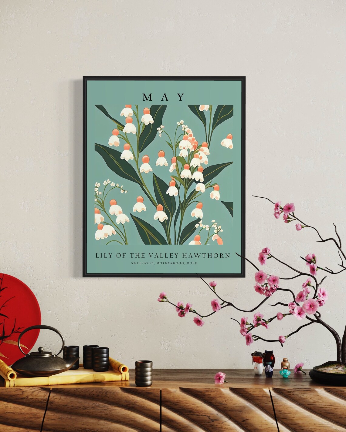 May Flower Market Poster, Lily and Hawthorn - Image 2