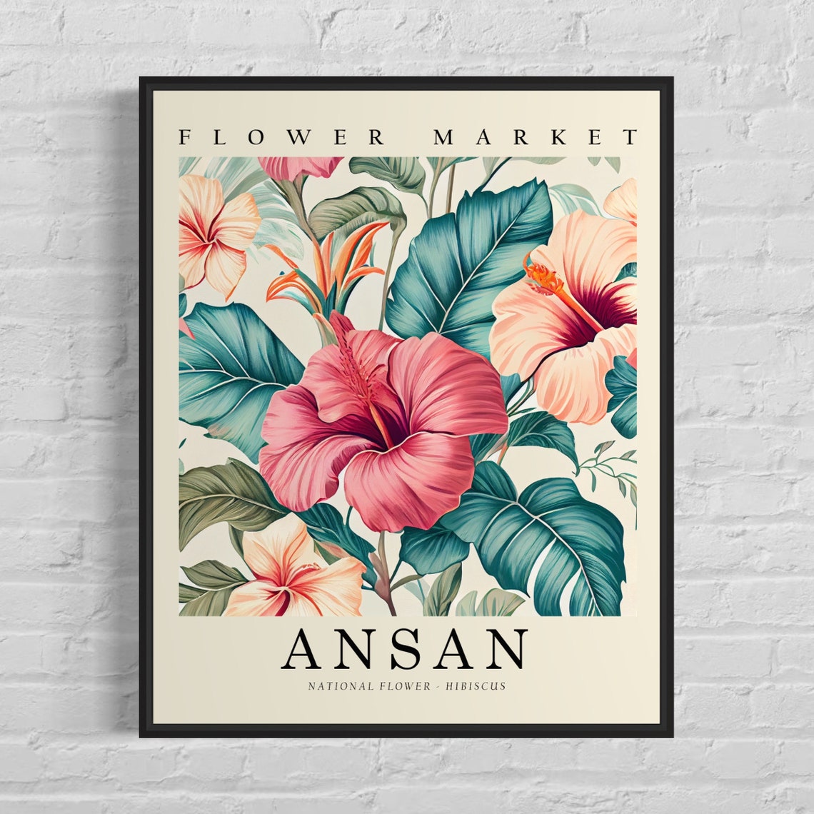 Ansan South Korea Flower Market Tropical Hibiscus Art Poster